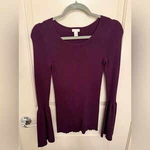Hinge Deep Purple Bell Sleeve Top 🔔 💜